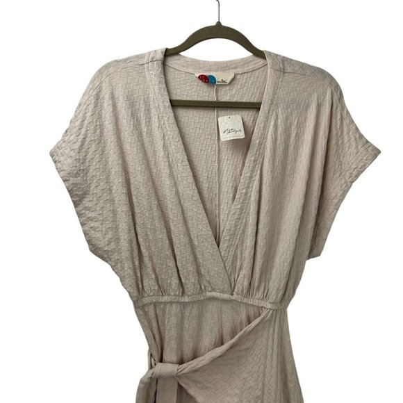 NWT Free People Beach Women's XS Belted Wide Leg Jumpsuit Neutral Beige V-Neck - Picture 15 of 16